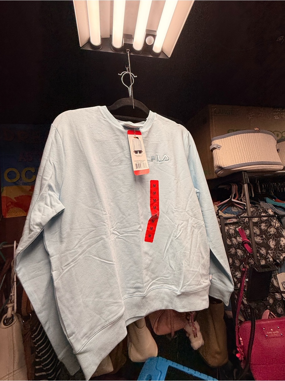 FILA Crystal Blue Embroidered Logo Crewneck Sweatshirt